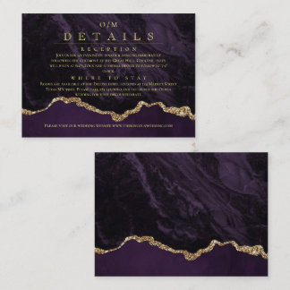  Modern Purple Gold Wedding Enclosure Card Begleitkarte