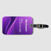 Modern Purple Gradient Wave Minimalist Gepäckanhänger (Vorderseite (Horizontal))