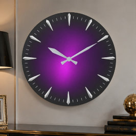  Modern Purple Minimalist Contemporary  Große Wanduhr