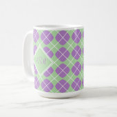 Modern Purple Mint Green Argyle Kaffeetasse (Vorderseite Links)