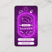 Modern Purple Neon Bakery Add Logo Brand Name   Visitenkarte (Vorderseite)
