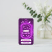 Modern Purple Neon Bakery Add Logo Brand Name   Visitenkarte (Stehend Vorderseite)