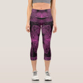 Modern Purple Pattern Kaleidoscope Capri Leggings (Vorderseite)