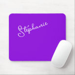 Modern Purple Personalized Name Script Minimalist  Mousepad<br><div class="desc">Modern Purple Personalized Name Trendy Script Minimalist Mousepad. Simple to customize,   just add a name or your own text. Perfect for office,  home office,  home decor,  work station,  kids rooms,  back to school and going away to college gifts. Order yours today!</div>