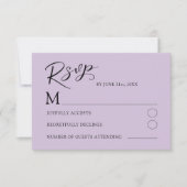 Modern Purple Rose RSVP Wedding Card Karte (Vorderseite)