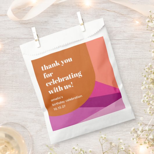 Modern Purple Rust Art Custom Birthday Thank You Geschenktütchen (Ausgeschnitten)