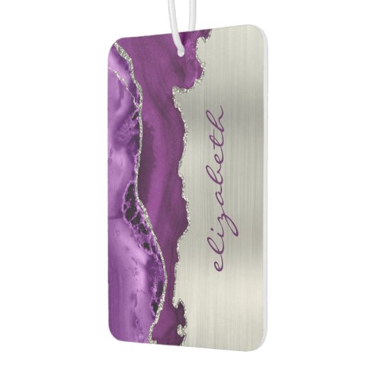 Modern Purple Silver Agate Metallic Autolufterfrischer (Links)