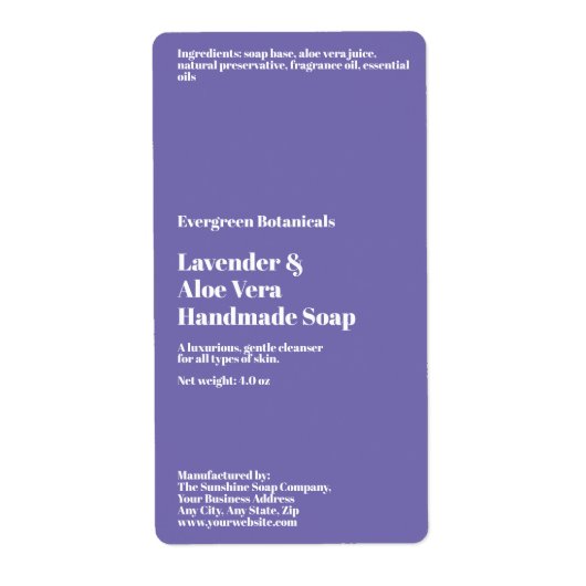 Modern Purple Soap Packaging Label (Vorne)