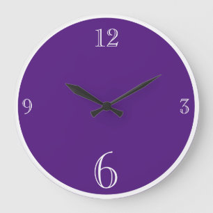 Modern Purple Solid color Basic minimalist  Große Wanduhr