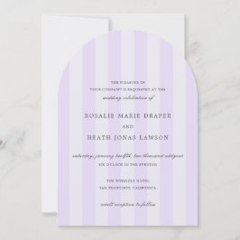 Modern Purple Stripes Elegant Wedding Einladung