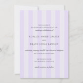 Modern Purple Stripes Elegant Wedding Einladung (Vorderseite)
