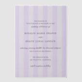 Modern Purple Stripes Elegant Wedding Pergament Einladungen (Vorderseite)