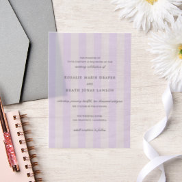 Modern Purple Stripes Elegant Wedding Pergament Einladungen