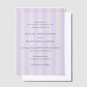 Modern Purple Stripes Elegant Wedding Pergament Einladungen (Versetzt)