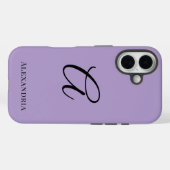 Modern Purple Stylish Personalized Name Initial Case-Mate iPhone Hülle (Rückseite (Horizontal))