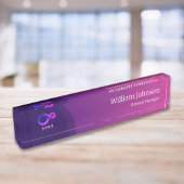 Modern Purple Technology Custom Logo  Namensplakette