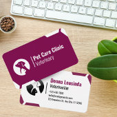 Modern Purple Vet Clinic Business Card for Pet Car Visitenkarte