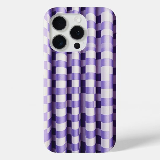 Modern Purple & White 3D Wave Phone Case - Elegant (Rückseite)