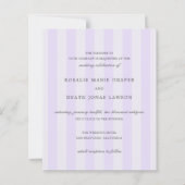 Modern PurpleStripes Budget Wedding Invite (Vorderseite)