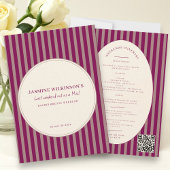 Modern QR code Bachelorette Weekend Itinerary Einladung