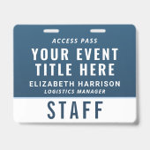 Modern QR Code Blue Event Access ID Ausweis (Vorderseite)