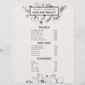 Modern QR Code Blush Black 3 Services Spa Menu (Vorne/Hinten)