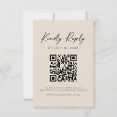 Modern QR Code | Champagne Website RSVP Card Save The Date (Vorderseite)