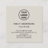 Modern QR Code Custom Logo Neutral Corporate Quadratische Visitenkarte (Vorderseite)