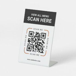 Modern QR Code | Digital Menu Tabletop Sign Sockelschild