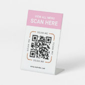 Modern QR Code | Digital Menu Tabletop Sign Sockelschild (Vorderseite)