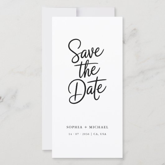 Modern QR Code Elegant Script Photo Wedding Save The Date (Vorderseite)