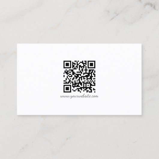 Modern QR Code Handwriting Script Sleek Business Visitenkarte (Rückseite)