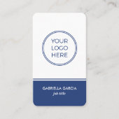 Modern QR Code Logo Blue Business Card Visitenkarte (Vorderseite)