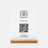 Modern QR Code Menu | Custom Contactless Logo Acrylschild (Vorderseite)