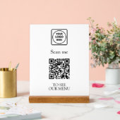 Modern QR Code Menu | Custom Contactless Logo  Acrylschild (Hochzeit)