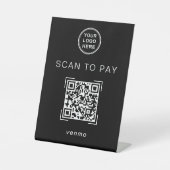 Modern QR Code Payment Sign For Small Business Sockelschild (Vorderseite)