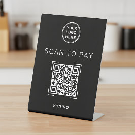 Modern QR Code Payment Sign For Small Business Sockelschild