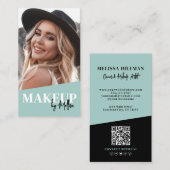 Modern QR Code Photo Makeup Vertical Visitenkarte (Vorne/Hinten)