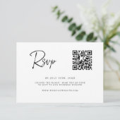 Modern QR Code RSVP Card | Fine Line Script Save The Date (Stehend Vorderseite)