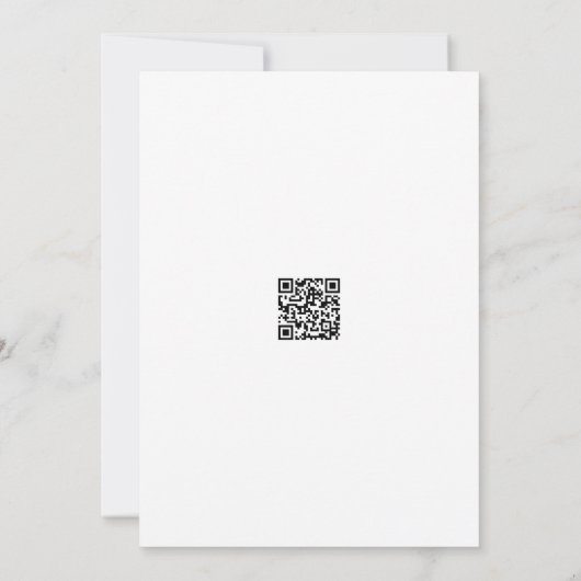 Modern QR Code Simple Black Line Wedding Einladung (Rückseite)