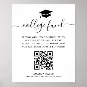 Modern QR-Code-Spendenschild für Hochschulförderfo Poster