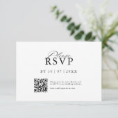 Modern QR Code Website RSVP Card Save The Date (Stehend Vorderseite)