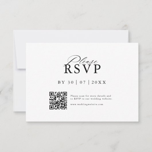 Modern QR Code Website RSVP Card Save The Date (Vorderseite)