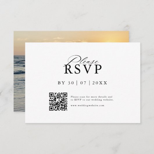 Modern QR Code Website RSVP Card Save The Date (Vorne/Hinten)