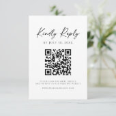 Modern QR Code Website RSVP Card Save The Date (Stehend Vorderseite)