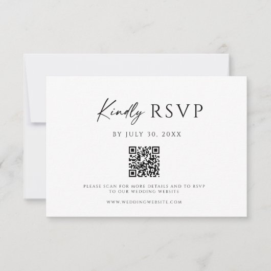 Modern QR Code Website RSVP Card Save The Date (Vorderseite)
