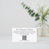 Modern QR Code Wedding Registry and RSVP  Begleitkarte (Stehend Vorderseite)