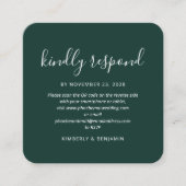 Modern QR Code Wedding Response RSVP Card Quadratische Visitenkarte (Vorderseite)