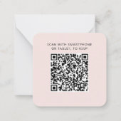 Modern QR Code Wedding RSVP Card Mitteilungskarte (Rückseite)