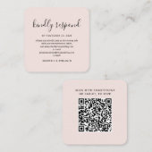 Modern QR Code Wedding RSVP Card Mitteilungskarte (Vorne/Hinten)